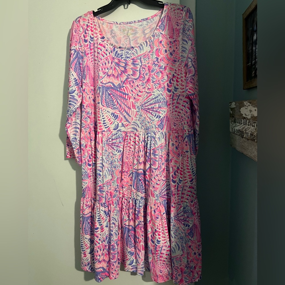 Lilly Pulitzer 3/4 sleeve dress to knees size XL